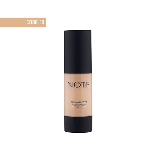 note-detox-&-protect-foundation-10-natural-beige کرم پودر پمپی دتوکس نوت شماره ۱۰