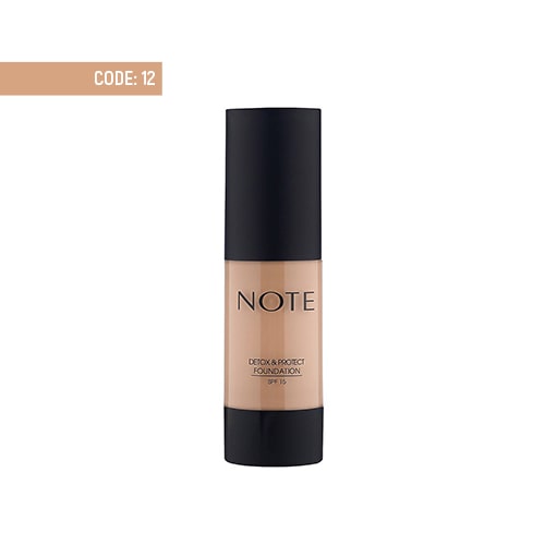 note-detox-&-protect-foundation-12-sand کرم پودر پمپی دتوکس نوت شماره ۱۲