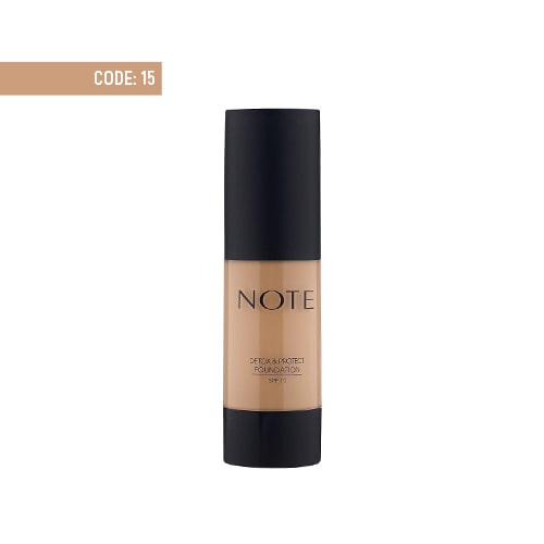 note-detox-&-protect-foundation-15-apricot کرم پودر پمپی دتوکس نوت شماره ۱۵