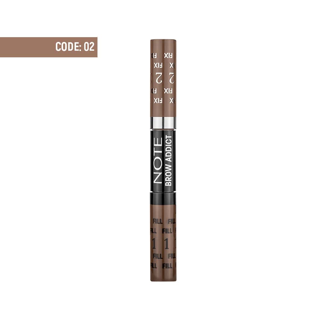 note-brow-addict-tint-and-shaping-gel-02 ژل حالت دهنده و پر کننده ابرو ادیکت نوت شماره ۰۲