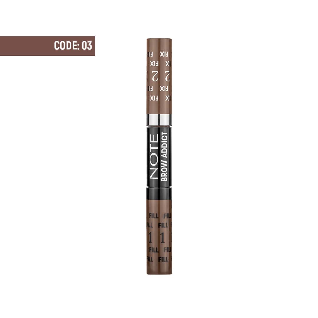 note-brow-addict-tint-and-shaping-gel-03 ژل حالت دهنده و پر کننده ابرو ادیکت نوت شماره ۰۳